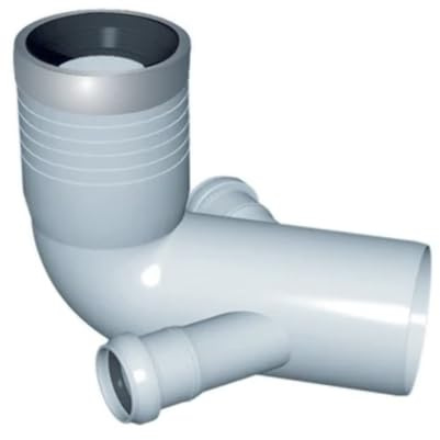 CURVA WC PROLUNGATA 2 ATTACCHI CON GUARNIZIONE E TAPPO D. 90 116 40