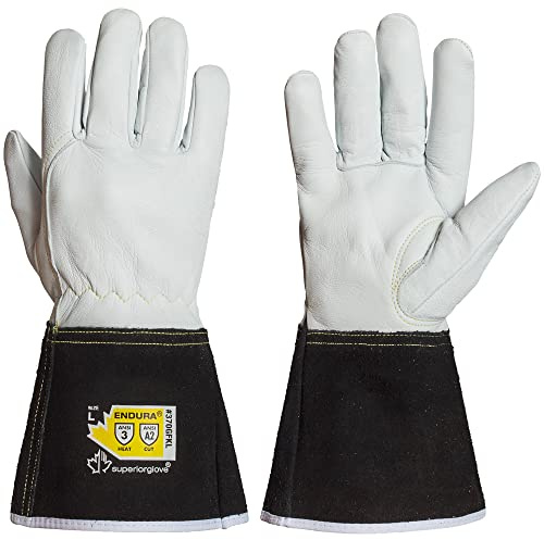 Superior Glove Precision Arc Goatskin Leather TIG Welding Gloves with ParaActiv Liner Cut Protection 370GFKLL (1 Pair Work Gloves) XX-Large
