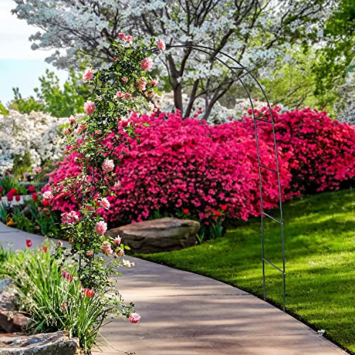 Unibos Black Metal Garden Arbor Arch Steel Frame Garden Arch for Climbing Plants, Roses, Indoor/Outdoor, Great for Backyard, Lawn, Patio, Courtyard, Wedding Decorations