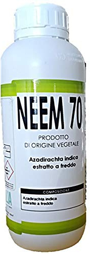 NEEM 70 - LT.1 OLIO DI NEEM – INSETTICIDA ORIGINE VEGETALE BIOLOGICO PER ORTO GIARDINO