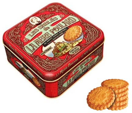 La Mere Poulard® 1888 | Biscotti al Puro Burro Salato | Lattina Biscotti Francesi al Burro | Frollini al Burro - 1 x 250 Gr | Latte Regalo con Biscotti