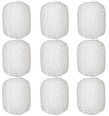 10Pcs Chinese Paper Lanterns, Hollow Out Hanging Asia Japanese White Paper Lamps, 16cm Lanterns for Birthday Party Wedding Baby Shower Decoration Home Decor