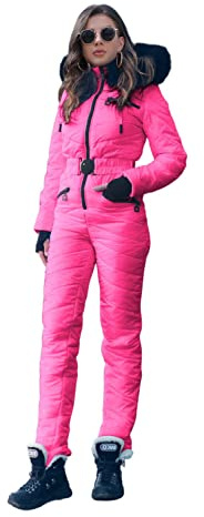Yousify Womens Onesie Ski Suit Winter Outdoor Sports Waterproof Snowsuit Jumpsuits Jacket