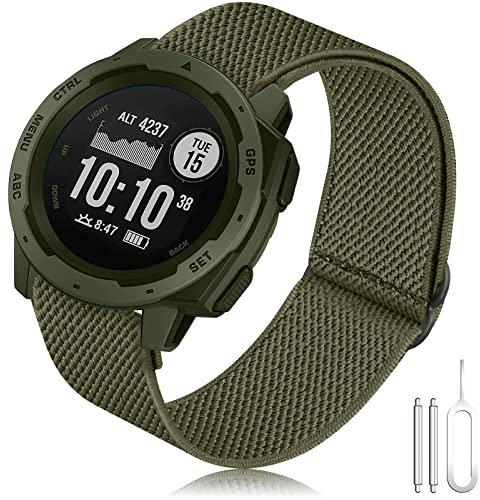 Armband Garmin Instinct Elastische, 22mm Dehnbares Nylon Ersatzarmband Ultraleichtes Armband für Garmin Instinct 2, Instinct Tactical, Instinct Tide, Instinct Esports, Instinct Solar