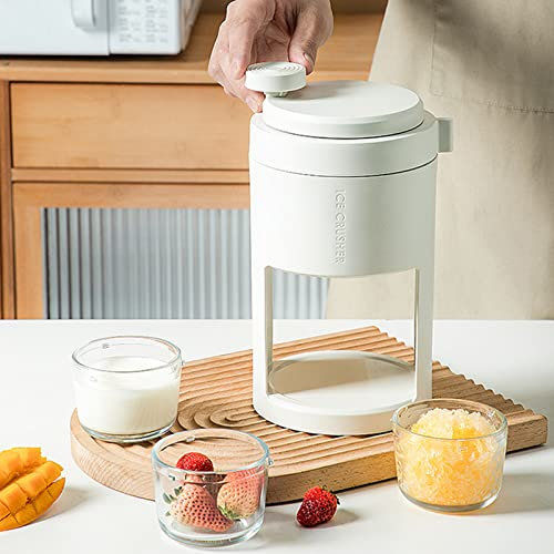 Manual Ice Shaver Machine Hand Operated Ice Shaver Manual Ice Crusher for Home with Glass Container and Freezer Mould Manual Ice Crusher for DIY Summer Drinks Summer Desserts