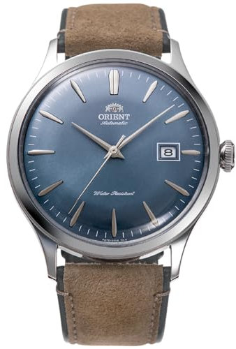 Orient Herren Armbanduhr in der Farbe Beige mit Armband aus Leder, Wasserdichtigkeit: 3 bar, Gehäusedurchmesser: 42 mm, RA-AC0P03L10B