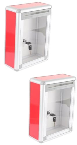 Artibetter Scatola Da 2 Pezzi Suggerimenti Reclami Cassetta Postale Di Sicurezza a Muro Contenitori Scatola Di Beneficenza Lega Di Alluminio Con Serratura Ufficio