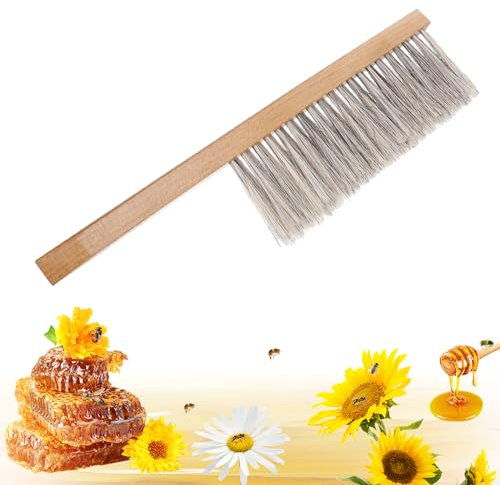 Acostop Beekeeping Brush for Beekeepers - Natural Horsehair Bee Brush with Wooden Handle, Bee Hive Supplies Beekeeping Equipment for Bee Keepers