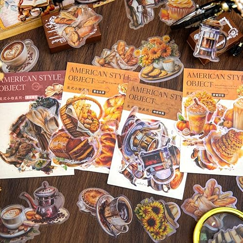 Alideco Set med 120 st scrapbook-klistermärken, vintage bruna och blommiga klistermärken för journaling, scrapbooking, skräpdagbok, hantverk, prägling