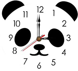 PRETYZOOM Sveglia Per Cameretta Dei Bambini Elegante Orologio Da Parete in Acrilico A Forma Di Panda Facile Da Leggere Non Richiede Batterie