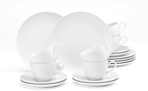 Seltmann Weiden 4052212139890 Servicio 18 Piezas, 6 Tazas de café, 6 Platos y 6 platillos, Porcelana, Blanco