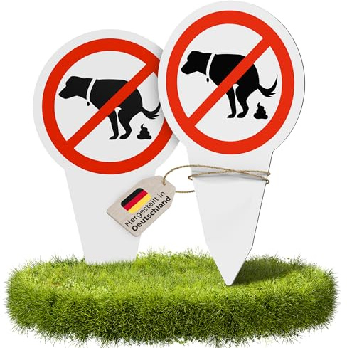 VANEJA Premium 2er-Set, Steckschild hier kein Hundeklo, Extra Robust 4 mm | 24 x 14 cm | Made in Germany Verbotsschild mit PE-Kern und Aluminiumschicht, UV-Beständig für innen und außen.