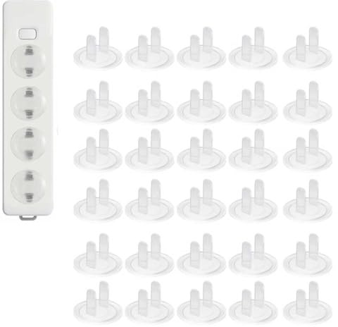 30 Pcs Outlet Plug Covers US Power Socket Electrical Outlet Safety Covers for Protection Anti Electric Shock Plugs Protector Cover Socket Cover Plate, Transparent