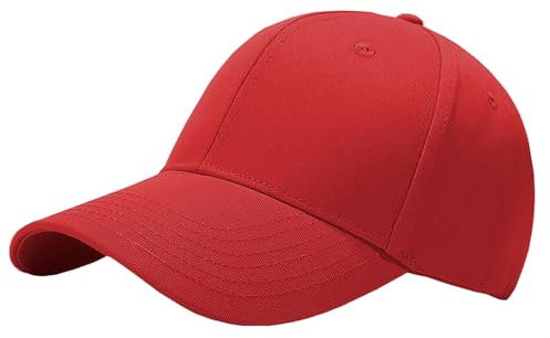 Taeku Gorra de Béisbol, Unisex Adultos Simple Snapbacks Deportes Casual Deportivo Sombrero Ajustable Protección Solar Golf Visera Snapback Hat (Rojo)