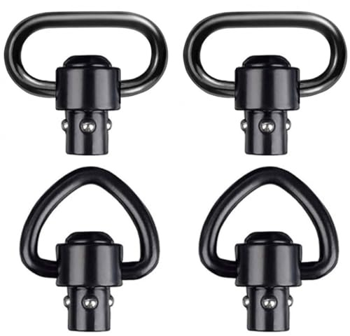 RALSPEC 2 x Oval / 2 x Tapered Heavy Duty QD Rifle Sling Swivels Mounts Push Button Quick Release Detach Gun Rifle Swivel Loop Attachment Adapter Keymod