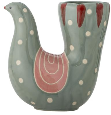 Bloomingville Trudy Vase, Grün, Steingut, L19xH19xB7,5 cm