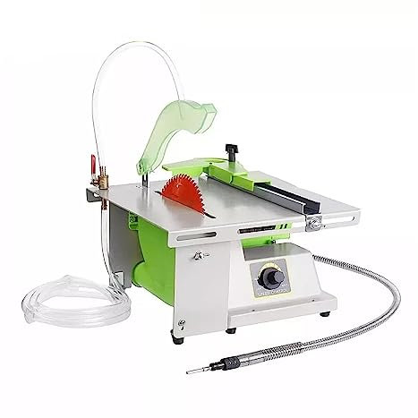 Esmeriladora de Banco, Sierra de mesa multifunción de 1380 W, máquina de perforación pulidora de torno de Banco de pulido de rocas for joyería, para moler, pulir y taladrar