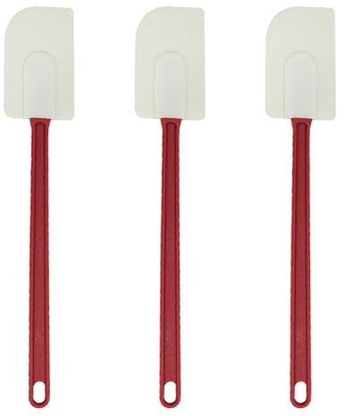 3 spatole in silicone, 40 cm, resistenti al calore, antiaderente, utensili da cucina, per cucinare, cuocere e mescolare (grande)