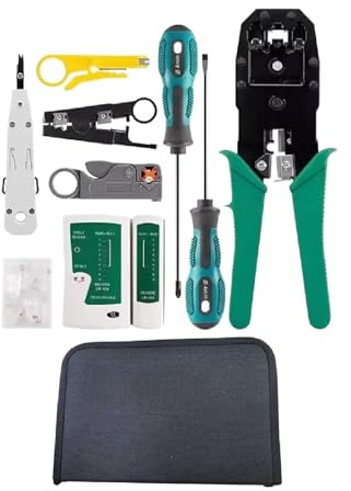 LeeQinersw Network Crimper, alicates de cárcel conector, cortador de cables de ahorro de mano de obra para el conector modular del teléfono de de red