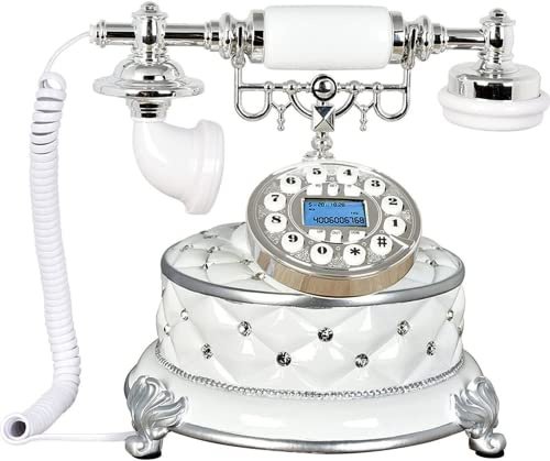 asdchZen Telefono Decorativo retrò Vintage di Alta qualità, Telefono Fisso Antico Rotante con Display LCD E