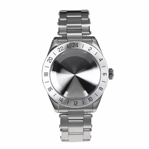 YELEMEABHB 39 mm polerat boettarmband med safirglas AR-beläggning Vintage Sub passar for Nh35A Nh36-urverk 28,5 mm urtavla Klockfodral(G)