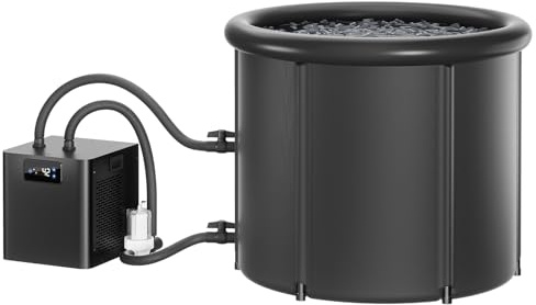 Ice Bath Chiller & Cold Plunge Tub Kit, 1/3HP Cold Plunge Chiller with External Filter & Pump, 100 Gal Insulated Ice Bath Tub with Lid, Cold Plunge Tub with Water Chiller for Cold Therapy Recovery