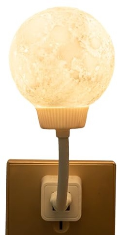 Fierudeng Luz Nocturna LED para Enchufar en Pared con Control por Voz | Lámpara Nocturna Luna Led,Lámpara Mesilla 3 Colores Regulable Para Dormitorio Sala Comedor Cocina Pasillo Garaje Hogar