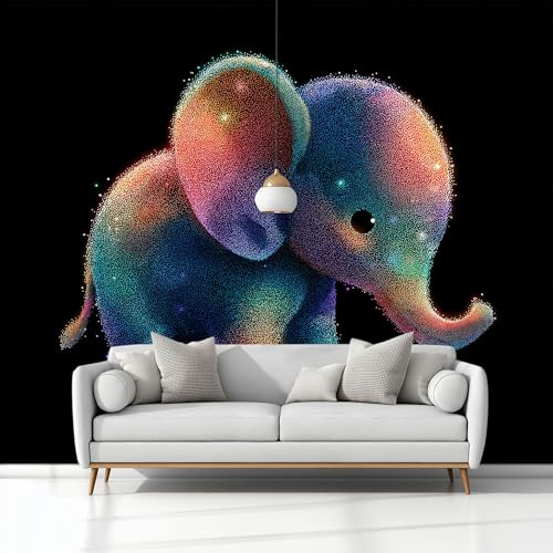 Fotomurales 250x175 cm Papel Pintado Tejido no Tejido Dibujos Animados Fantasía Animales Negro, Moderna Murales Fotográfico Decoración de Pared Sala Cuarto Oficina Salón
