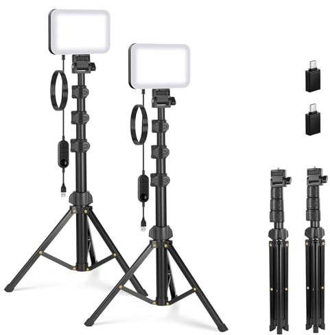 NEEWER BASICS Kit d'éclairage 2 Panneaux Lumineux LED, Lumière Studio Portable à Intensité Variable de 6,2'' avec Trépied de 53'',3200K-5600K/CRI95+ 810lux pour Photo Vidéo Streaming et Podcast, BP132