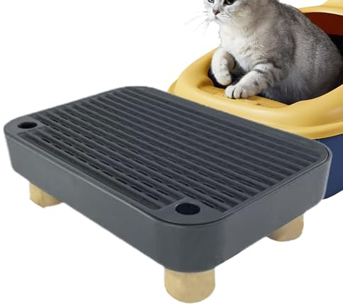 Befeixue nivå för kattströ, toalettsteg för äldre katter med filterfunktion, tvättbar ramp för kattungar toalett | För inomhus- och utomhusbruk, för hem, lägenhet, vardagsrum,