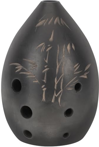 Atmosfera Natalizia Ocarina Portatile a 8 Fori per Bambini, Nero | Strumento Musicale Facile da Imparare, Presa Comoda ed Ergonomica, per Sviluppare l'Interesse Musicale