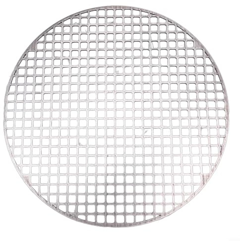 Besttoolifes Tapis de cuisson rond en acier inoxydable, 18-30 cm de diamètre, 2 mm d'épaisseur, pour barbecue extérieur, barbecue au charbon, cuisson et séchage des aliments (26 cm)