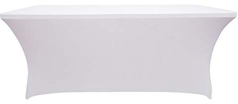 EBETA Tischdecken Biertischhussen Stretchhusse Tischwäsche Stretchtischabdeckung Tischhussen, Biertisch-Husse Hussen für Bierzeltgarnitur, Party (Weiß, 183 * 76 * 76 cm)