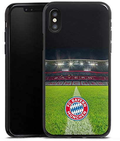 Silikon Hülle kompatibel mit Apple iPhone X Case schwarz Handyhülle FC Bayern München Stadion FCB