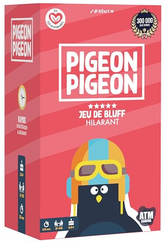 ATM Gaming Pigeon Pigeon - Jeu de Société Ambiance, Bluff, créativité, soirée - de 2 à 10 Joueurs - Jeu fabriqué en Europe