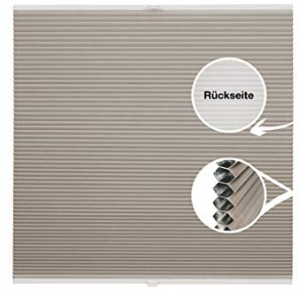 ondeco Waben-Plissee Thermo auf Maß für alle Fenster innen, Montage in Glasleiste Spannschuh, Sonnenschutz-Rollo lichtschutz und Blickdicht, Verdunkelung Hellbeige B: 111-120 cm, H: 40-100 cm