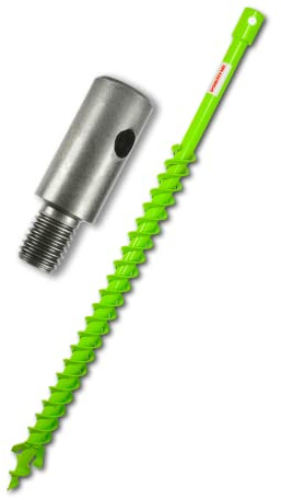 WERHE Erdbohrer 40 mm Vollstahl Doppelspirale mit M14 Adapter für Garten | Gehärteter Stahl, ca. 80 cm Gesamtlänge, präzise Zentrierspitze, für Rührwerke, ideal bei Pflanzung und Zaunbau
