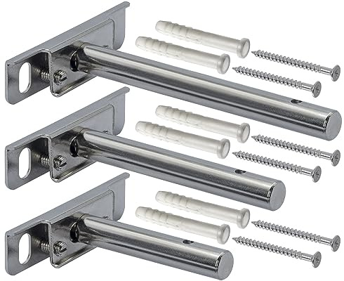 Stahlia Tablarträger unsichtbar Regalbodenträger 12,5cm Metall (2 Stück) verdeckte Regalhalterung Regalbrett Halterung Wandhalterung Regal Wandregal schwebend