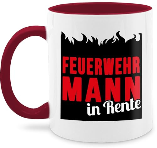 Tasse Tassen 325ml - Feuerwehr - Feuerwehrmann in Rente - schwarz - 325 ml - Bordeauxrot - feuerwehrtasse feuerwehrgeschenkartikel im ruhestand kaffeetasse feuerwehrfrau feuerwehrgeschenk