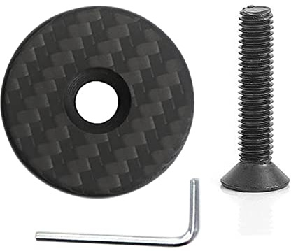 BSSOK Tappi Manubrio Bici MTB, Serie Sterzo Bicicletta in fibra di Carbonio Tappo Cuffia 1 1/8'', Opaco