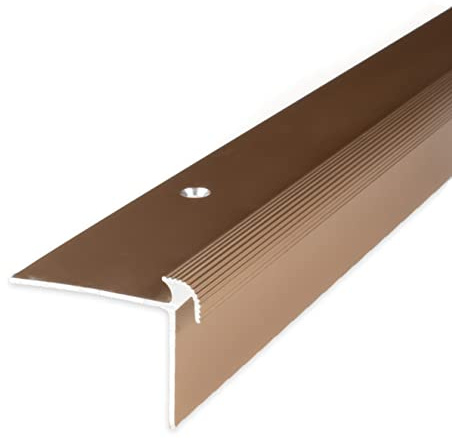 PROVISTON | Trappkant | Aluminiumanodiserad | Bronsljus | Bredd 40 mm | Höjd 30 mm | Längd 1000 mm | Borrade | Trappkantprofil | Trappvinkel | Vinkelprofil | Kombinera vinkel | 1 del
