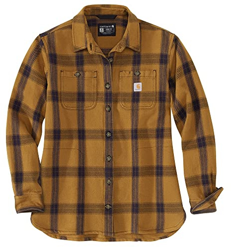 Carhartt Loose Fit Heavyweight Twill Long-Sleeve Plaid Shirt Chemise boutonnée Work Utility Femme (Lot de 1)