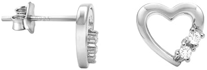 SOFIA MILANI - Orecchini da Donna in Argento 925 - con Pietra Zircone - Orecchino a Perno a Cuore - E1658