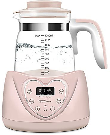 Fórmula para bebés Hervidor de Agua Temperatura precisa Calentador de Leche para bebés Durante 24 Horas 1.2l Protección contra ebullición en seco Calentador de Agua instantáneo con un Adaptador d