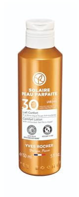 Yves Rocher SOLAR - PIEL PERFECTA leche solar comodidad FPS 30, protección solar nutritiva para rostro y cuerpo, 150 ml