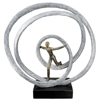 Casablanca Skulptur Liberation, Deko Figur Weiß, Kunstharz Statue Wohnzimmer, Büro Dekoration H. 35 cm x B. 38 cm - Moderne Skulpturen