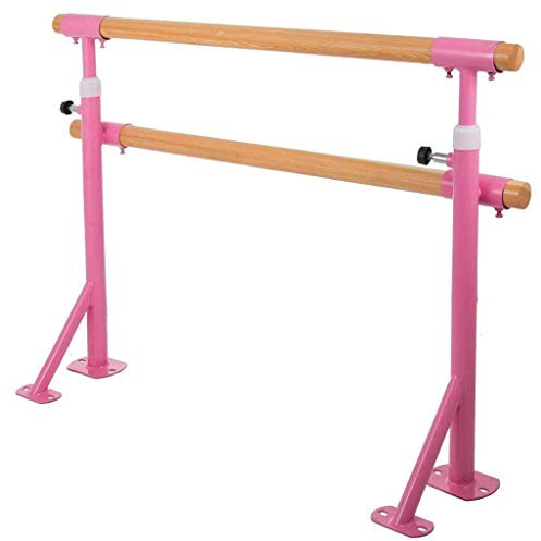 ASumPio Ballettstange, Ballettstange, Weiß/Rosa Standstange Mit Holzgriff, Verstellbare Tanzstange Zum Dehnen, Gymnastik, Training