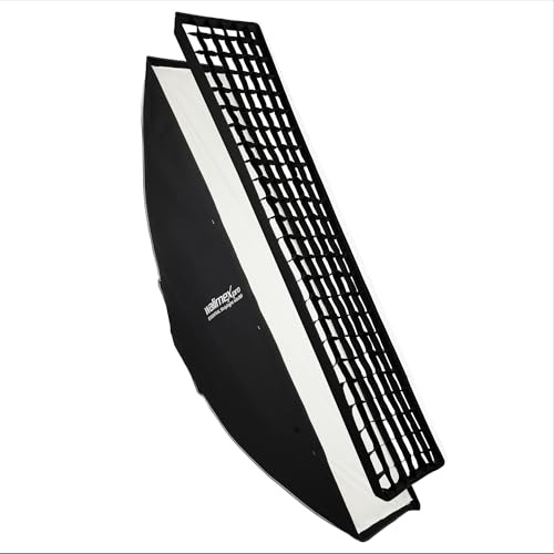 Walimex pro Essential Striplight Softbox 40 x 180 cm, Lichtformer um 360° drehbar, einfacher Aufbau, inkl. Grid, Bowens Adapter und Transporttasche, ideal für Produkt- und Peoplefotografie