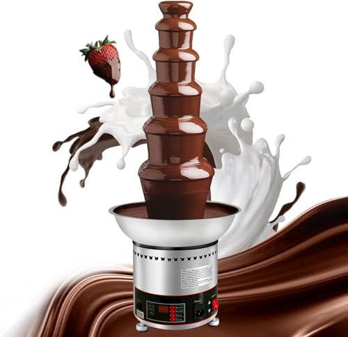 AIZYR Máquina De Fuente De Chocolate Cascada De Chocolate De Acero Inoxidable, Torre De Olla Caliente De Chocolate Salsa De Chocolate, Mantequilla, Bodas, Fiestas,6 Tiers