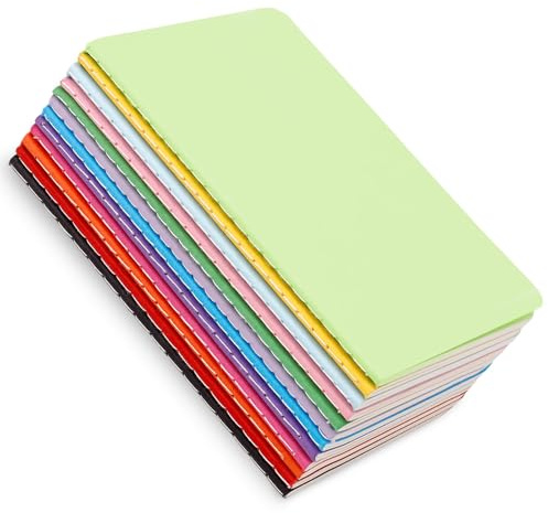 Notizblock A6,12 PCS Notizbuch A6 Blanko Liniert Kariert Dotted 12 Farben Notizheft mit Softcover 14 x 9 cm Ideal für Journal Tagebuch Schule Büro Skizzieren und Schreiben